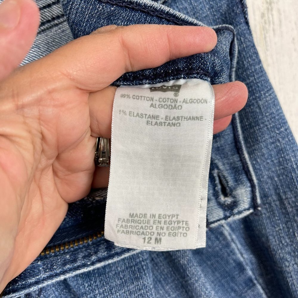 Levis 505 denim jeans straight leg hi‎ rise size 12 medium wash classic staple - Picture 6 of 9